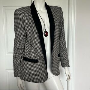 Vintage Black and White Houndstooth Blazer Jacket